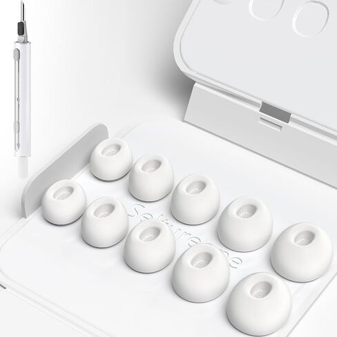Seltureone 5 أزواج من أطراف الأذن البديلة لـ AirPods Pro 3 مع مجموعة التنظيف وصندوق التخزين، 5 أحجام من أطراف الأذن المصنوعة من السيليكون الناعم لملحقات AirPods Pro الجيل الثالث 2025 (XXS/XS/S/M/L) in Saudi Arabia