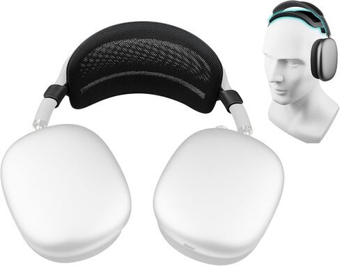 وسادة تخفيف الضغط على عصابة الرأس من SOULWIT لأجهزة AirPods Max، واقي غطاء حزام الرأس مريح وخفيف الوزن - أسود (الجيل الأول) in Kuwait