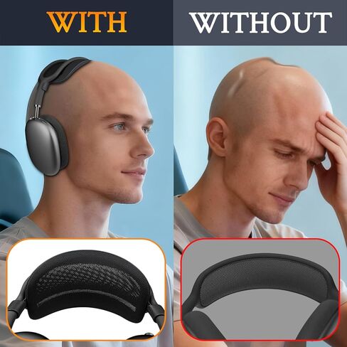 وسادة تخفيف الضغط على عصابة الرأس من SOULWIT لأجهزة AirPods Max، واقي غطاء حزام الرأس مريح وخفيف الوزن - أسود (الجيل الأول) in Kuwait