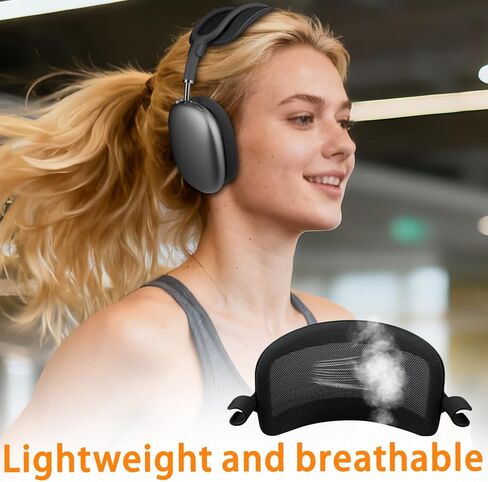 وسادة تخفيف الضغط على عصابة الرأس من SOULWIT لأجهزة AirPods Max، واقي غطاء حزام الرأس مريح وخفيف الوزن - أسود (الجيل الأول) in Kuwait