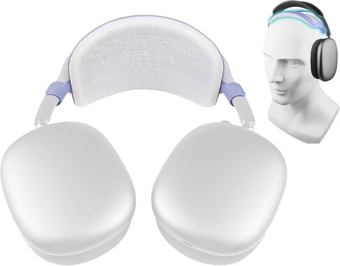 وسادة تخفيف الضغط على عصابة الرأس من SOULWIT لأجهزة AirPods Max، واقي غطاء حزام الرأس مريح وخفيف الوزن - أسود (الجيل الأول) in Kuwait