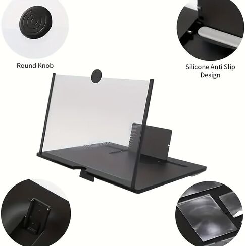 2026 Phone Screen Magnifier Stand, Foldable 3D HD Ultra Definition Screen Magnifier for Cell Phone Stand for Movies, Videos & Gaming, Supports All Smartphones in Saudi Arabia