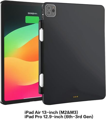 حافظة مغناطيسية رفيعة لجهاز iPad Pro 12.9 (3rd/4th/5th/6th) وiPad Air 13 (M2/M3)، متوافقة مع لوحة المفاتيح السحرية وتدعم شحن Apple Pencil Pro، غطاء حماية نحيف مع حامل قابل للطي in Kuwait