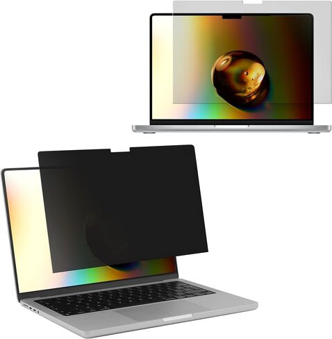kwmobile Laptop Privacy Screen for Apple MacBook Pro 14.2 2024 M4 A3112 / A3185 / A3401 - Computer Privacy Screen Shield - Laptop Monitor Protector - Anti Glare and Blue Light Blocking in Saudi Arabia