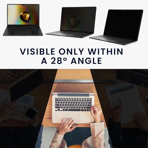 kwmobile Laptop Privacy Screen for Apple MacBook Pro 14.2 2024 M4 A3112 / A3185 / A3401 - Computer Privacy Screen Shield - Laptop Monitor Protector - Anti Glare and Blue Light Blocking in Saudi Arabia