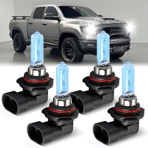SHENKENUO مناسب لـ DODGE RAM 1500 2500 3500 (2009-2012 4-مصابيح أمامية) و(2013-2018 بدون جهاز عرض) 9005+H11 مجموعة مصابيح هالوجين أمامية عالية/منخفضة الشعاع، 6 عبوات in Kuwait