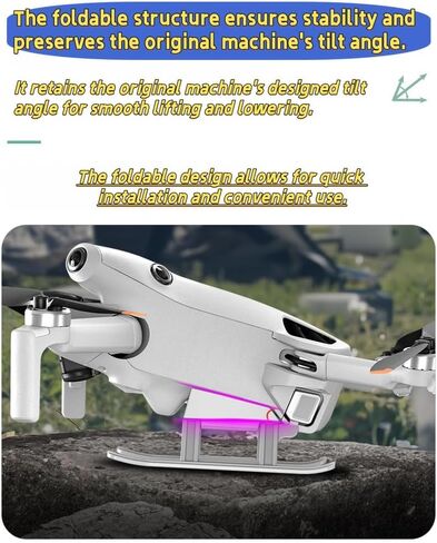 موسع معدات الهبوط بدون طيار لطائرة Mini 4 Pro بدون طيار، طقم حامل للساق لزيادة الارتفاع، ملحقات دعم الهبوط خفيفة الوزن مضادة للخدش in Saudi Arabia
