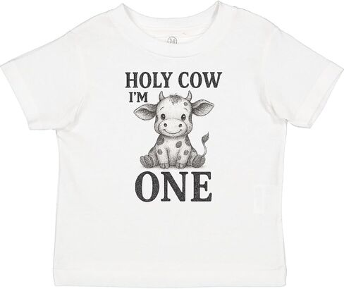 inktastic Holy Cow I'm 1 Birthday Baby T-Shirt in Saudi Arabia