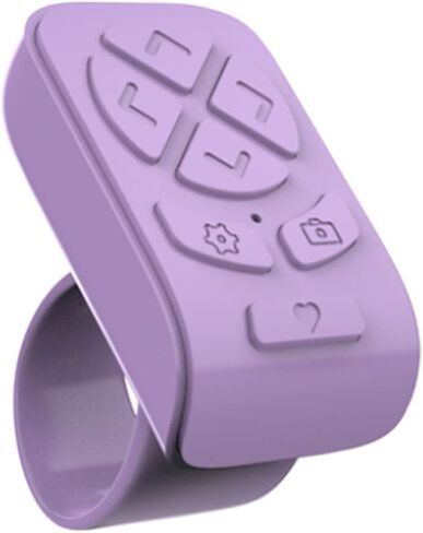 Yunseity Scrolling Remote Control, Wireless Page Turner Camera Shutter Remote for Cell Phone Tablet, with Ergonomic Design for iOS Instagram (Purple) in Saudi Arabia