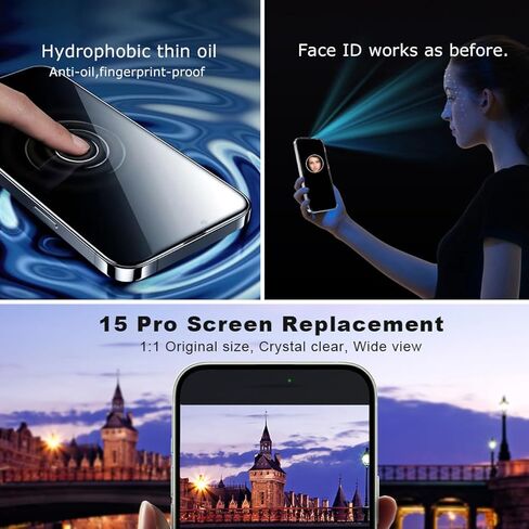 لشاشة iPhone 15 Pro LCD بديلة 6.1 بوصة FHD COF LCD عرض 120 هرتز تعزيز 3D Touch IPS محول الأرقام مجموعة كاملة مع مجموعات أدوات الإصلاح، استبدال الشاشة (لـ A2848، A3101، A3102، A3104) in Saudi Arabia