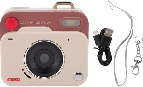 1080P Digital Camera, 48MP Retro Camera with 1.77 Inch LCD Display, Portable Auto Loop Recording Small Cameras Built in Filters Support up to 256GB for Students Travel (Khaki Brown) in Saudi Arabia