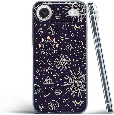 Compatible for iPhone 17 Pro Case, Aesthetic Retro 70s Orange Swirl Vintage Vibe Color Waves Art TPU Charm for Soft Protection Clear Case in Saudi Arabia