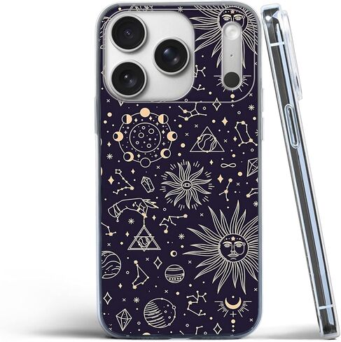 Compatible for iPhone 17 Pro Case, Aesthetic Retro 70s Orange Swirl Vintage Vibe Color Waves Art TPU Charm for Soft Protection Clear Case in Saudi Arabia
