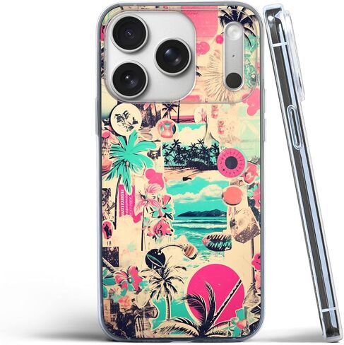 Compatible for iPhone 17 Pro Case, Aesthetic Retro 70s Orange Swirl Vintage Vibe Color Waves Art TPU Charm for Soft Protection Clear Case in Saudi Arabia