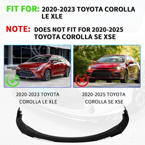 Archaic Front Bumper Lip Spoiler Compatible for 2020-2025 Toyota Corolla 4 Door Sedan [SE/XSE/Nightshade],Splitter Under Chin Spoiler Body Kit Corolla Accessories（NOT Fit LE Or XLE Model.） in Saudi Arabia