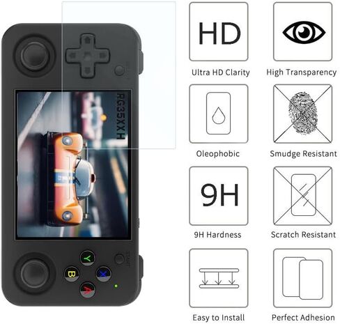 for RG35XX H Screen Protector, [2 Pack] HD Tempered Glass Film [9H Hardness] [Anti-Scratch] Compatible for GiipGoop Ayhgicxt Aivuidbs GameLo Anbernic RG35XX H Retro Handheld Game Console in Saudi Arabia