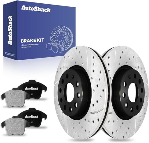 AutoShack 12.28 بوصة (311.8 مم) دوارات الفرامل الأمامية ذات التهوية + استبدال وسادات الفرامل السيراميكية لـ 2012-2020 Volkswagen Passat 2009-2017 Volkswagen Tiguan 2015-2018 Audi Q3 6-PC طقم فرامل in Saudi Arabia