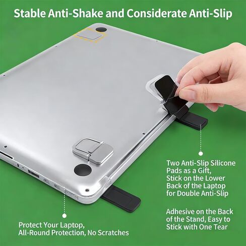Portable Metal Laptop Stand, Anti-Slip & Lightweight Design for Desk Use, Ergonomic Height Adjustment for 10-15.6 Inch Laptops in Saudi Arabia