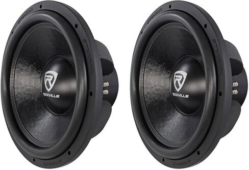Rockville W15K6D2 V2 15 in 4000-Watt Peak/1000-Watt RMS Dual 2-Ohm Car Subwoofer, Fiber Reinforced Cone, Double Stacked Magnet, for Car Audio Systems, 2-Piece in Kuwait