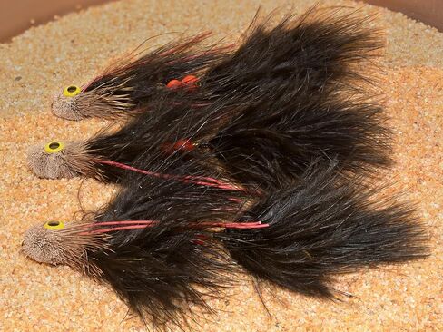 3ct Sex Dungeon Black Dual Hook Streamer Fly - 3 Pack - Size #2 in Saudi Arabia