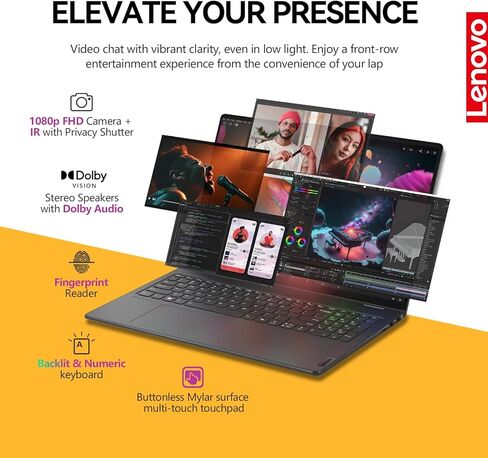 Lenovo 2025 Yoga 7i 2 في 1 كمبيوتر محمول يعمل باللمس|16 بوصة FHD+ 360 شاشة لمس قابلة للطي وقابلة للتحويل|Intel Core Ultra 7، 16 جيجابايت DDR5 RAM 512 جيجابايت SSD + 512 جيجابايت SSD محمول|Windows 11 Pro Lifetime Office|إضاءة خلفية|FP in Kuwait