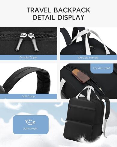 Lightweight United Airlines Personal Item Bag 17x10x9 Ultralight 0.5lb Foldable Travel Backpack for Women Men College Casual Daypack (Black) in Saudi Arabia