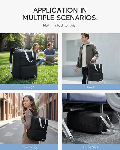 Lightweight United Airlines Personal Item Bag 17x10x9 Ultralight 0.5lb Foldable Travel Backpack for Women Men College Casual Daypack (Black) in Saudi Arabia