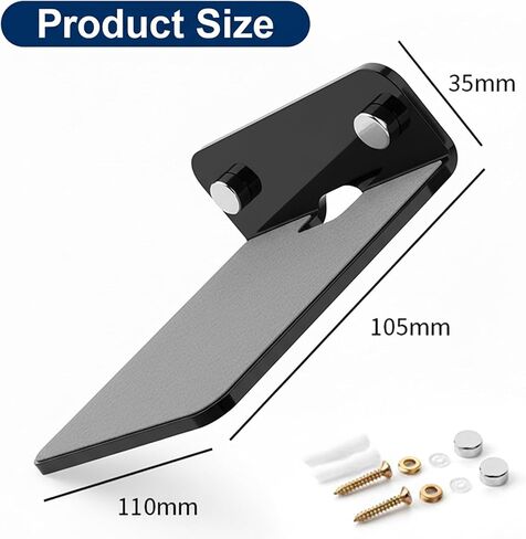Wall Mount Shelf Metal L-Shaped Speaker Holder, Universal Single Sound Speaker Wall Mount Bracket, Small Storage Rack for Smart Speakers, Projector, Router, Remote, Home Organizer, 105×110×35mm, Black in Saudi Arabia