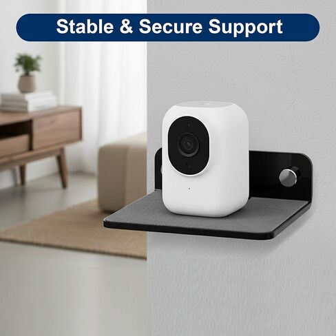 Wall Mount Shelf Metal L-Shaped Speaker Holder, Universal Single Sound Speaker Wall Mount Bracket, Small Storage Rack for Smart Speakers, Projector, Router, Remote, Home Organizer, 105×110×35mm, Black in Saudi Arabia