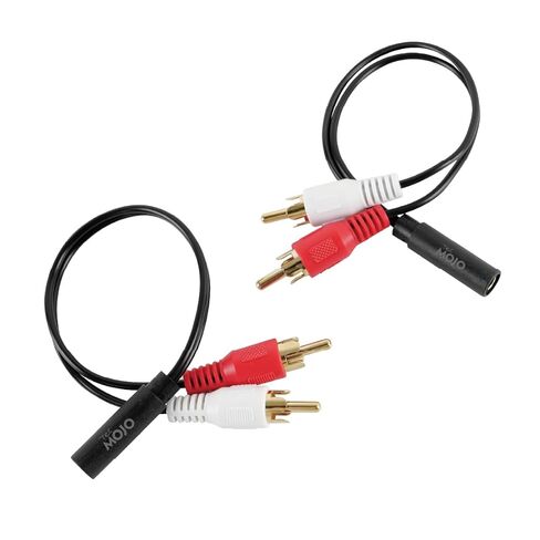 Tecmojo 3.5mm Female to 2RCA Male Stereo Audio Adapter, Gold Plated Y Splitter Cable for Smartphones, Tablets, Computer, MP3, Speaker, Home Theater, 11 inch, 2 Pack in Saudi Arabia