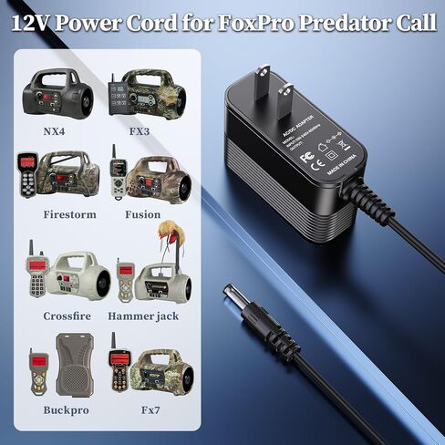 شاحن 12 فولت لشاحن Foxpro NIMH II FXNIMH FX AR4 NX4 NX3 FX5 FX3 Scorpion-X1A Firestorm Fury GX7 Fury2 Fusion Crossfire Hammerjack Buckpro FX7 Cabelas Outfitter AC محول in Kuwait