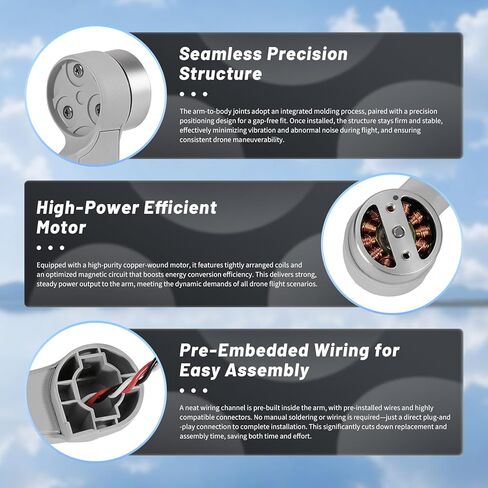 مجموعة ذراع محرك الطائرة بدون طيار Mini 4K، ذراع أمامي يمين بديل، متوافق مع قطع غيار DJI Mini 4K in Kuwait