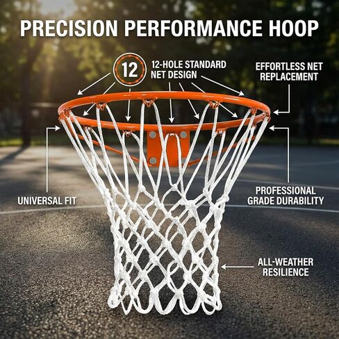PSLER Basketball net Outdoor, Basketball Hoop net White Standard Basketball net Measures 22 inches and has 12 Loops, suitables for Indoor and Outdoor Professional Competition. in Saudi Arabia