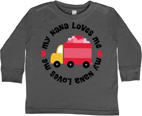 inktastic My Nana Loves Me Valentine Toddler Long Sleeve T-Shirt in Saudi Arabia