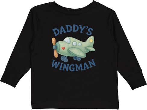 تي شيرت Inktastic Daddy's Wingman Airplane للأطفال الصغار بأكمام طويلة in Saudi Arabia
