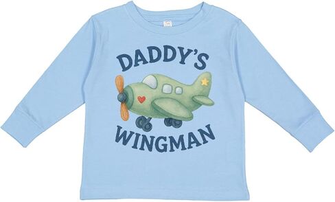 تي شيرت Inktastic Daddy's Wingman Airplane للأطفال الصغار بأكمام طويلة in Saudi Arabia