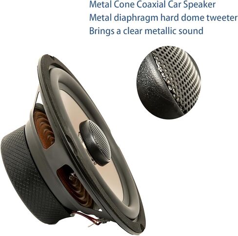 6.5Inch Two Way Coaxial Car Sound Speaker, Aluminum Cone,220Watt, 4Ohm, 45-22KHz, Full Range, High-Efficiency Speaker, Set of 2 in Saudi Arabia