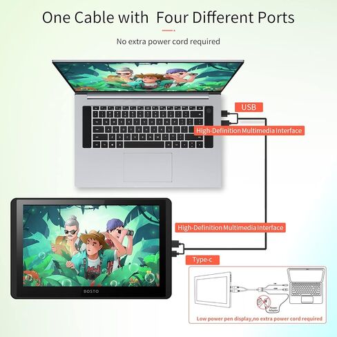 LCD Graphics Drawing Tablet Monitor 11.6inch HD Screen Vivid Color Digital Drawing Pad Pressure Sentitive Pen for Writing, Design in Saudi Arabia