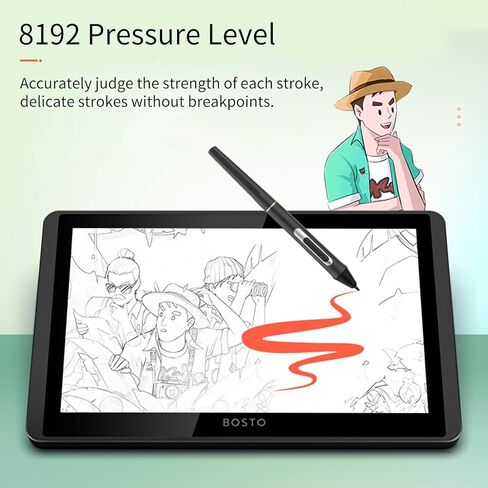 LCD Graphics Drawing Tablet Monitor 11.6inch HD Screen Vivid Color Digital Drawing Pad Pressure Sentitive Pen for Writing, Design in Saudi Arabia