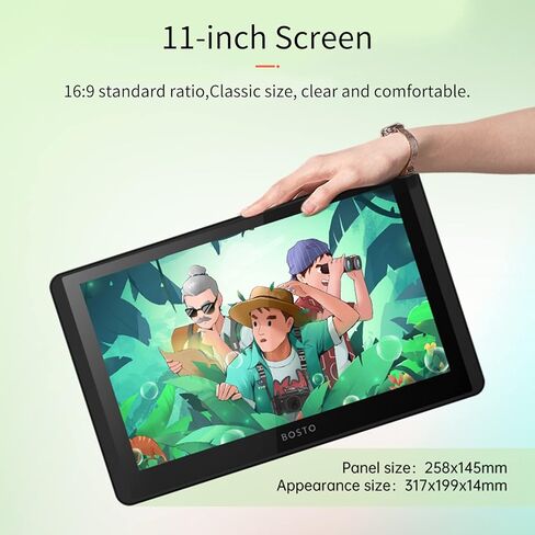 LCD Graphics Drawing Tablet Monitor 11.6inch HD Screen Vivid Color Digital Drawing Pad Pressure Sentitive Pen for Writing, Design in Saudi Arabia