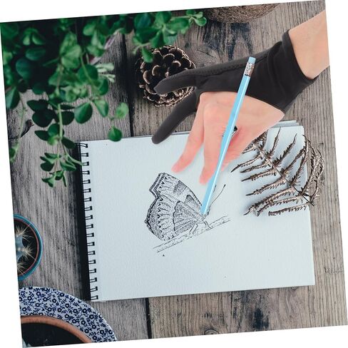 قفاز فنان لأقراص الرسم الرقمية قابل للتنفس - قفازات بإصبعين للرسم والرسم للفنانين والمصممين in Kuwait