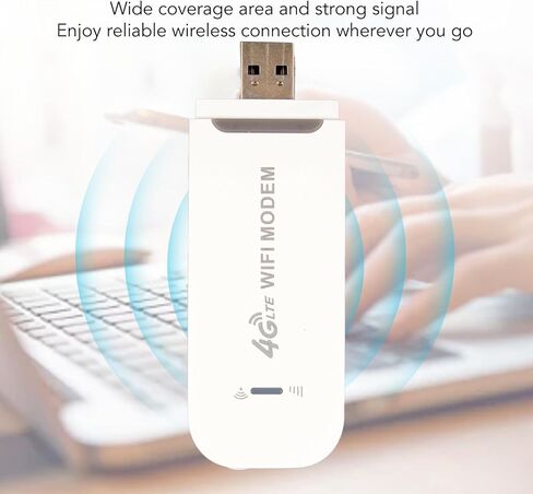 VBESTLIFE 4G LTE USB WiFi Dongle، جهاز توجيه نقطة اتصال متنقلة، محول شبكة مودم واي فاي بجيب السفر بسرعة 150 ميجابت في الثانية مع فتحة بطاقة SIM، يدعم 10 مستخدمين (أبيض) in Kuwait
