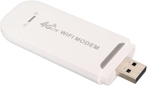 VBESTLIFE 4G LTE USB WiFi Dongle، جهاز توجيه نقطة اتصال متنقلة، محول شبكة مودم واي فاي بجيب السفر بسرعة 150 ميجابت في الثانية مع فتحة بطاقة SIM، يدعم 10 مستخدمين (أبيض) in Kuwait