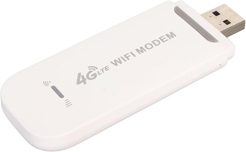 VBESTLIFE 4G LTE USB WiFi Dongle، جهاز توجيه نقطة اتصال متنقلة، محول شبكة مودم واي فاي بجيب السفر بسرعة 150 ميجابت في الثانية مع فتحة بطاقة SIM، يدعم 10 مستخدمين (أبيض) in Kuwait