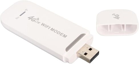 VBESTLIFE 4G LTE USB WiFi Dongle، جهاز توجيه نقطة اتصال متنقلة، محول شبكة مودم واي فاي بجيب السفر بسرعة 150 ميجابت في الثانية مع فتحة بطاقة SIM، يدعم 10 مستخدمين (أبيض) in Kuwait