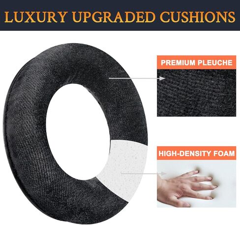 SOULWIT Velour Replacement Earpads for Beyerdynamic DT 770/DT770 PRO/DT511/DT801/DT831/DT901/HS300/MMX300/Custom One PRO Plus/Custom Studio, Ear Pads Cushions with High Density Foam - Black in Saudi Arabia