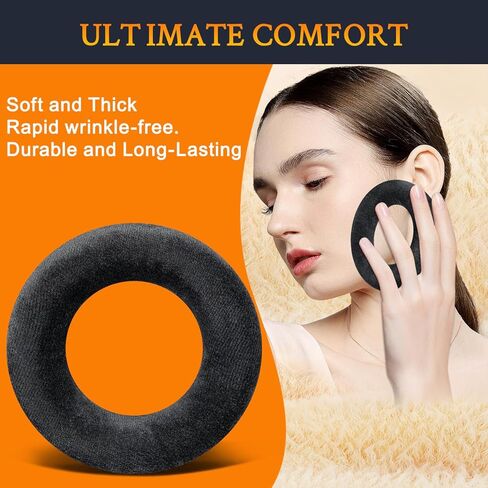 SOULWIT Velour Replacement Earpads for Beyerdynamic DT 770/DT770 PRO/DT511/DT801/DT831/DT901/HS300/MMX300/Custom One PRO Plus/Custom Studio, Ear Pads Cushions with High Density Foam - Black in Saudi Arabia