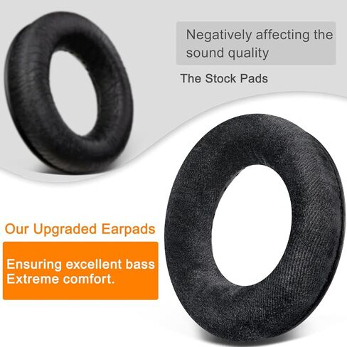 SOULWIT Velour Replacement Earpads for Beyerdynamic DT 770/DT770 PRO/DT511/DT801/DT831/DT901/HS300/MMX300/Custom One PRO Plus/Custom Studio, Ear Pads Cushions with High Density Foam - Black in Saudi Arabia