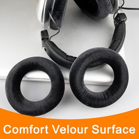 SOULWIT Velour Replacement Earpads for Beyerdynamic DT 770/DT770 PRO/DT511/DT801/DT831/DT901/HS300/MMX300/Custom One PRO Plus/Custom Studio, Ear Pads Cushions with High Density Foam - Black in Saudi Arabia