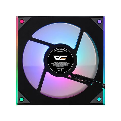 darkFlash DM8 3-Pack 120mm PC Case Fan, Infinity Mirror Case Fans, PWM ARGB Sync, 1600RPM High Airflow 56CFM, Low Noise 32.5dBA, Computer Case Cooler Fan (Black, Reverse) in Saudi Arabia